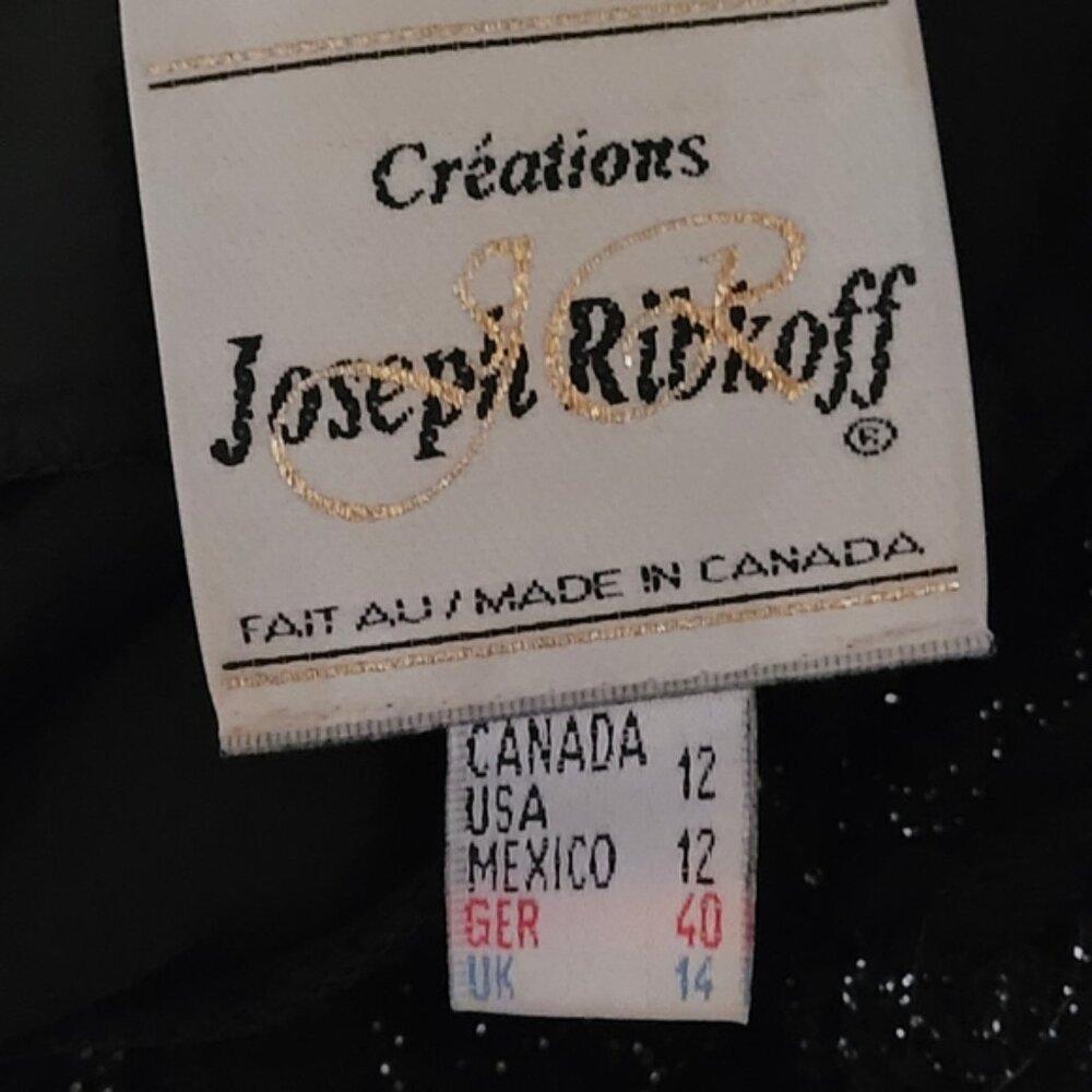 Vintage Joseph Ribkoff 80's cocktail maxi black dress - 12 - Picture 2 of 8
